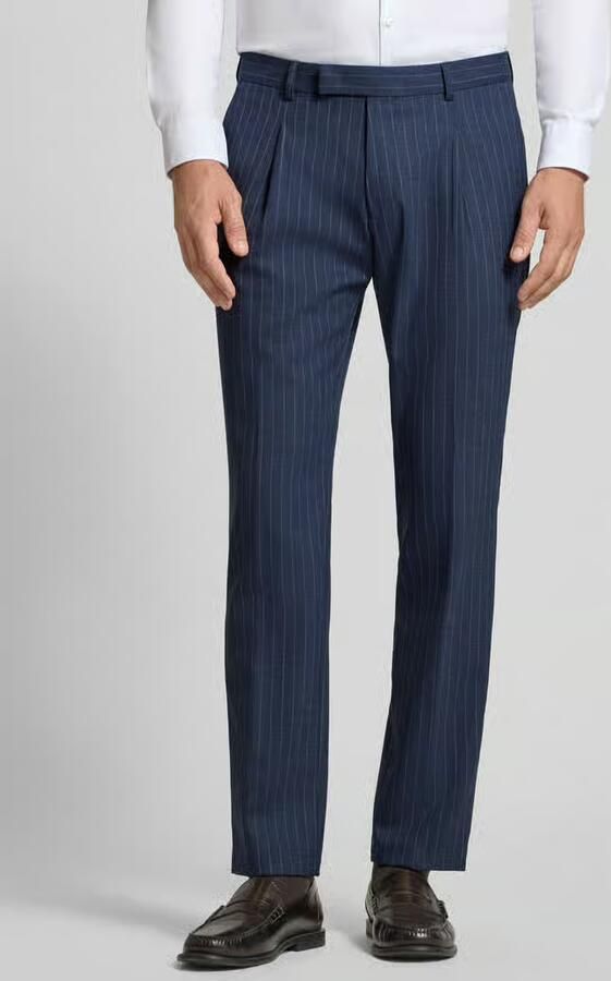 HECHTER PARIS Pantalon van scheerwolmix met vouwplooi - Foto 3