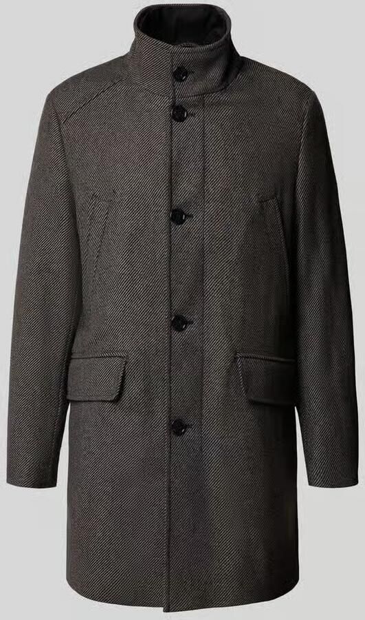 HECHTER PARIS Regular fit lange jas met opstaande kraag
