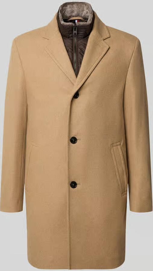 HECHTER PARIS Regular fit lange jas van wolmix