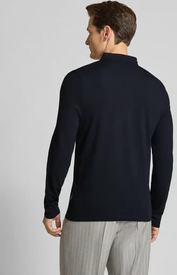 HECHTER PARIS Shirt met lange mouwen korte knoopsluiting en labeldetail