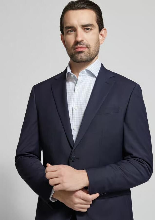 HECHTER PARIS slim fit 2-knoops colbert met klepzakken