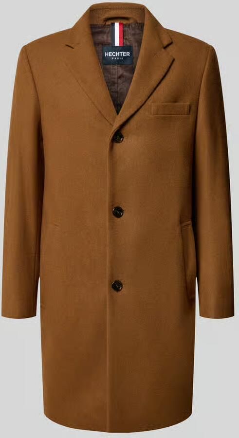 HECHTER PARIS Slim Fit lange jas met reverskraag