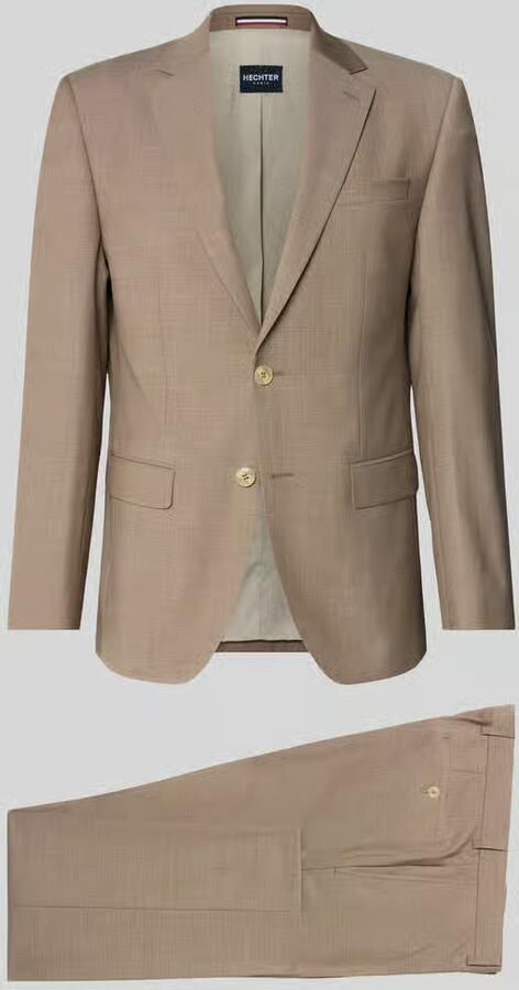 HECHTER PARIS Slim fit pak van scheerwolmix