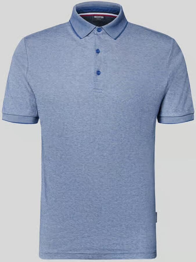 HECHTER PARIS slim fit poloshirt met labeldetail