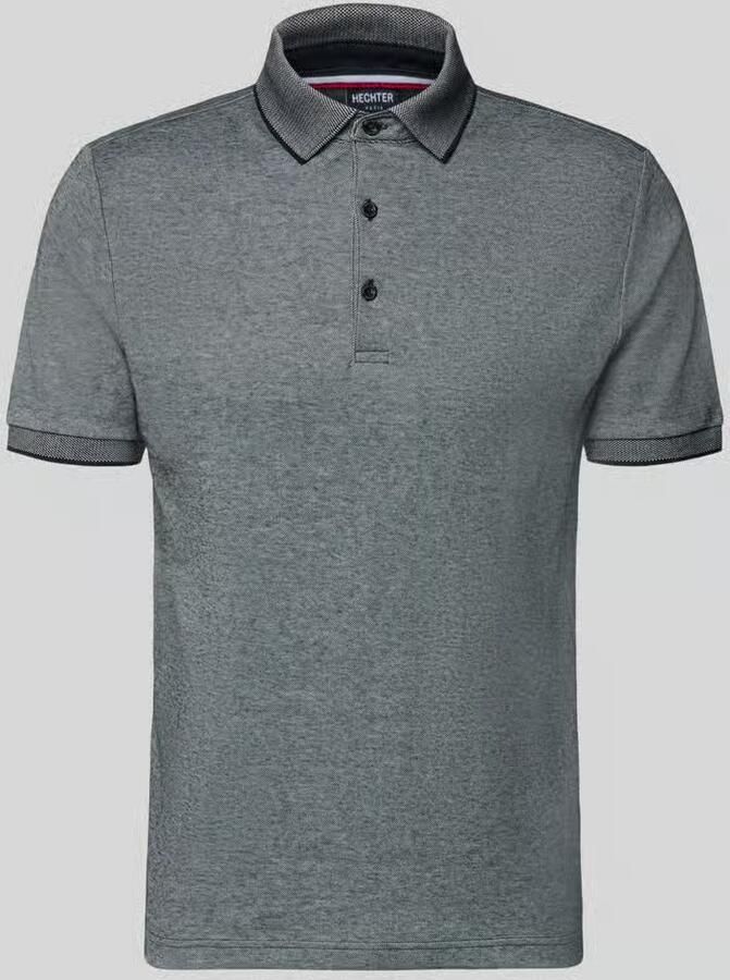HECHTER PARIS slim fit poloshirt met labeldetail