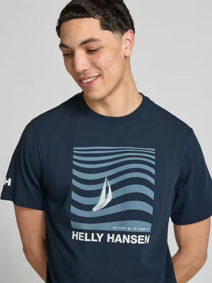 Helly Hansen t-shirt met logo- en motiefprint model 'SHORELINE'