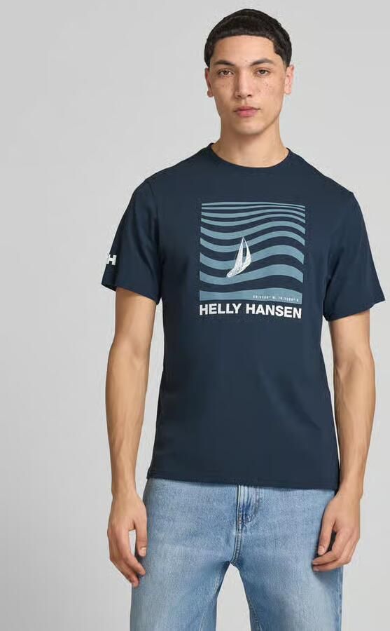 Helly Hansen t-shirt met logo- en motiefprint model 'SHORELINE' - Foto 3