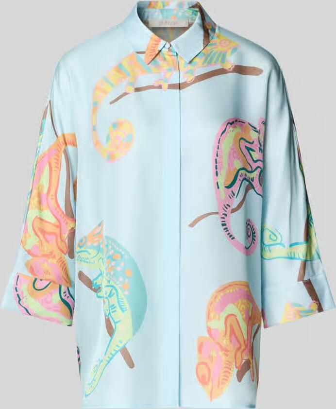 HERZENS Blouse met overhemdkraag en 3 4-mouw