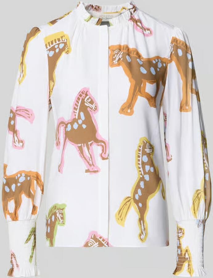 HERZENS Blouse met ruches en smokdetails - Foto 2