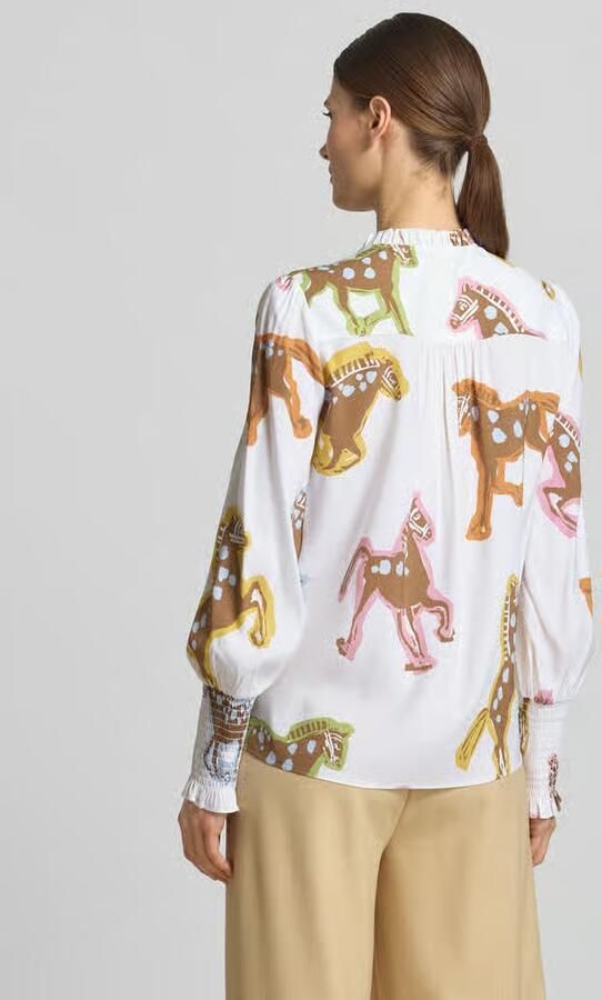 HERZENS Blouse met ruches en smokdetails - Foto 4