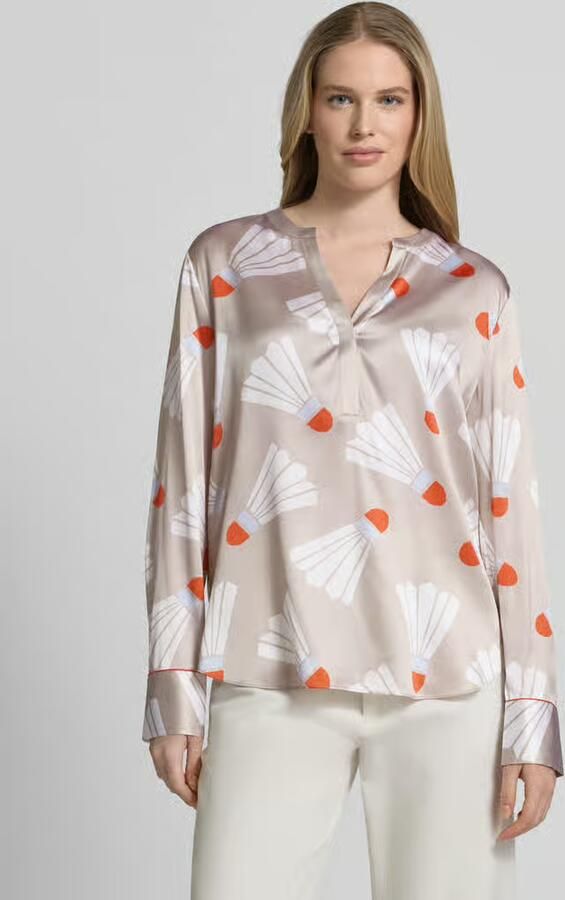 HERZENS Blouse met tuniekkraag en afgeronde zoom - Foto 2
