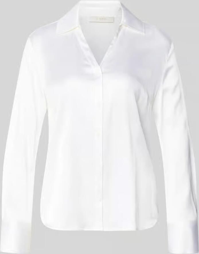 HERZENS Blouse van satijn met V-hals
