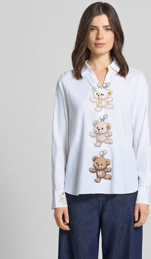 HERZENS Blouse van zijdemix met motiefprint - Foto 3