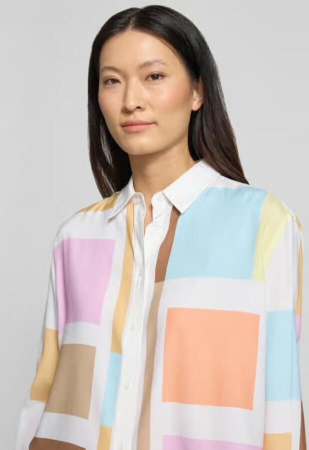 HERZENS boxy fit blouse in all-over look