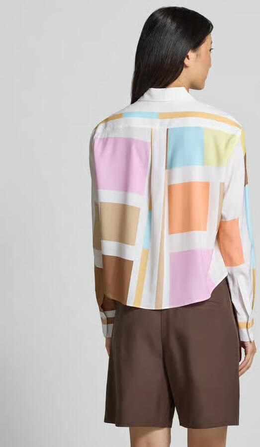 HERZENS boxy fit blouse in all-over look - Foto 4