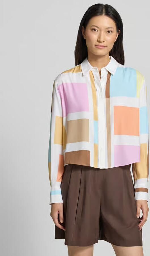 HERZENS boxy fit blouse in all-over look - Foto 3