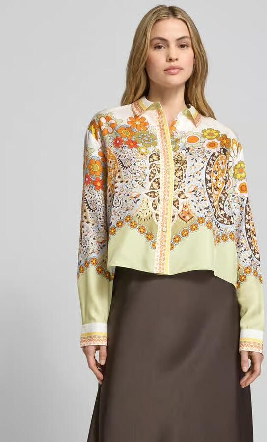 HERZENS Boxy fit overhemdblouse van pure zijde - Foto 2