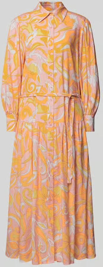 Herzensangelegenheit Maxi-jurk met een all-over motief van een mix van linnen en viscose - Foto 2