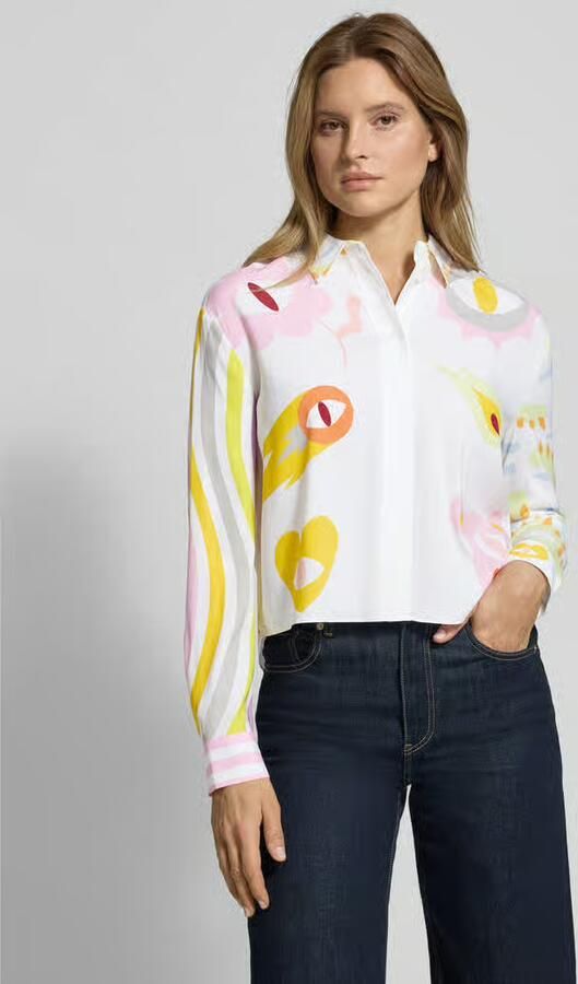 HERZENS Overhemdblouse van zijdemix - Foto 2