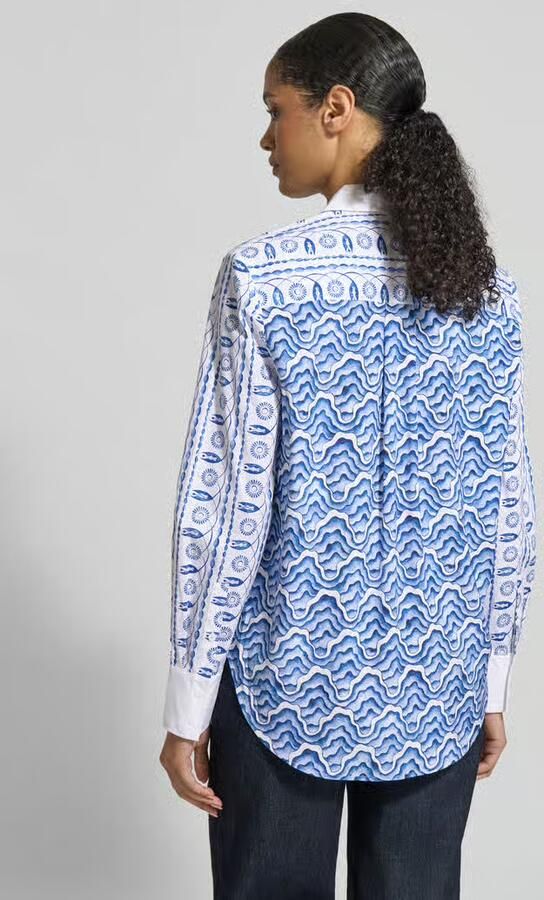 HERZENS Regular fit blouse in all-over look met borstzak - Foto 3