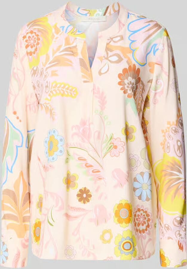 HERZENS Regular fit Blouse van Mix van zijde en elastaan