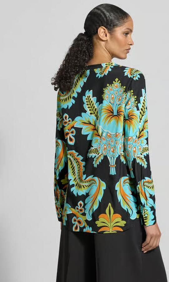 HERZENS Regular fit Blouse van Mix van zijde en elastaan - Foto 3