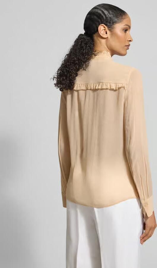 HERZENS Regular fit Blouse van Zijde met ruches