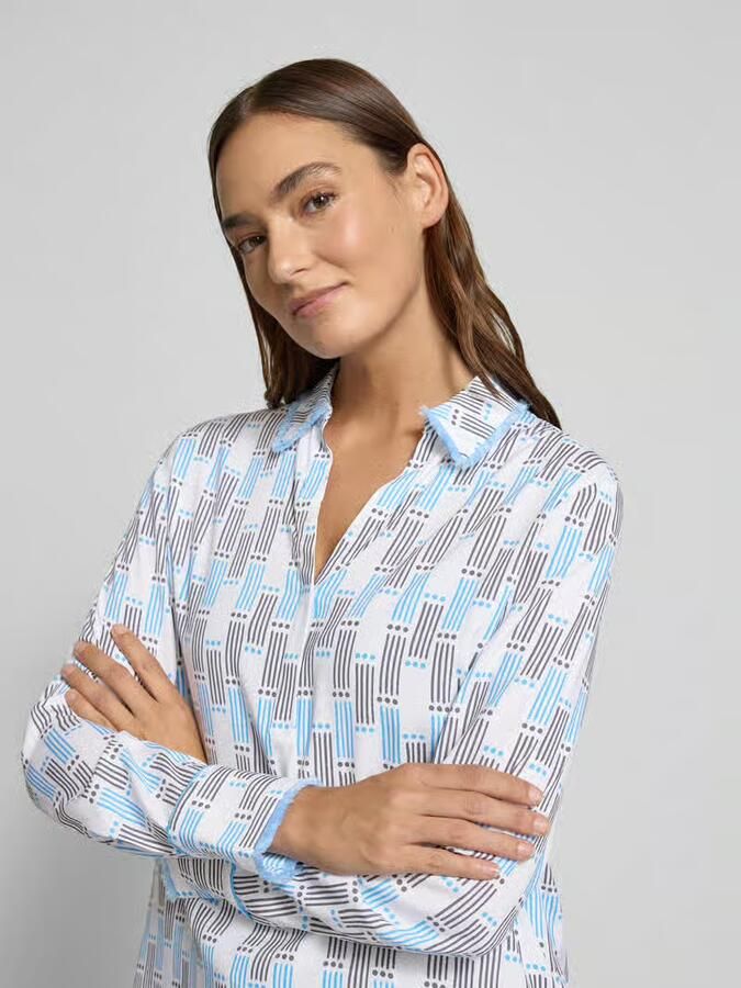 HERZENS Regular fit blouse van zijde met V-hals