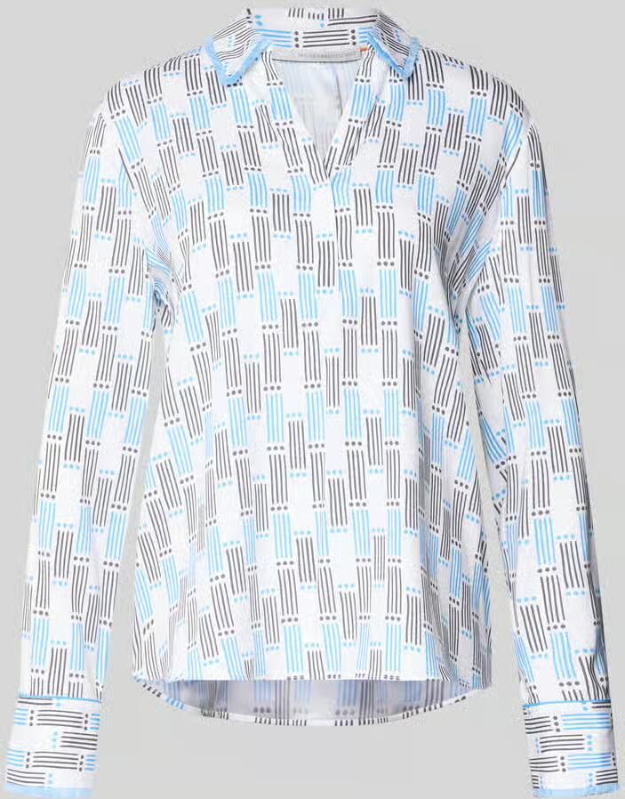 HERZENS Regular fit blouse van zijde met V-hals