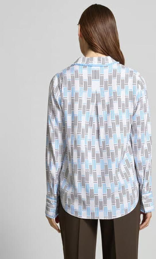 HERZENS Regular fit blouse van zijde met V-hals - Foto 3