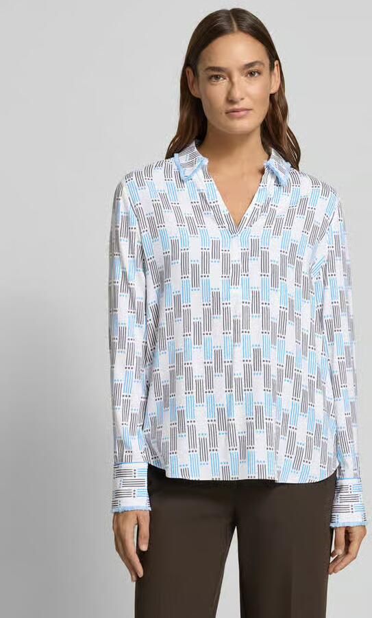HERZENS Regular fit blouse van zijde met V-hals - Foto 4