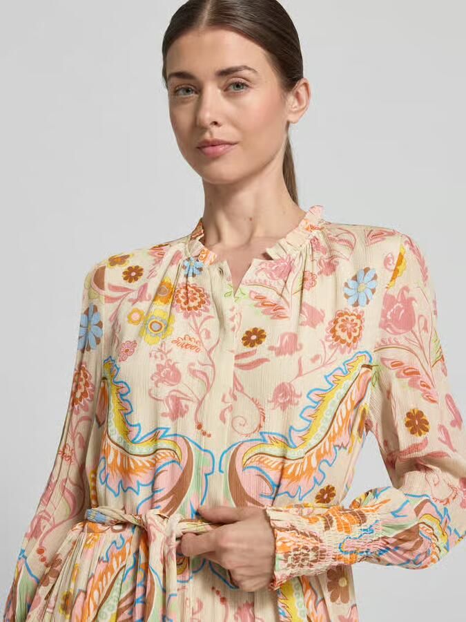 HERZENS Regular fit jurk met all-over bloemenprint