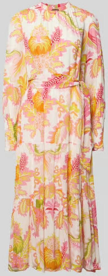 HERZENS regular fit midi-jurk van puur viscose met opstaande kraag - Foto 2