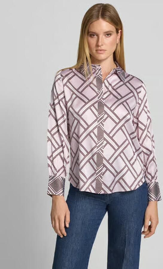 HERZENS Regular fit overhemdblouse van zijdemix - Foto 3