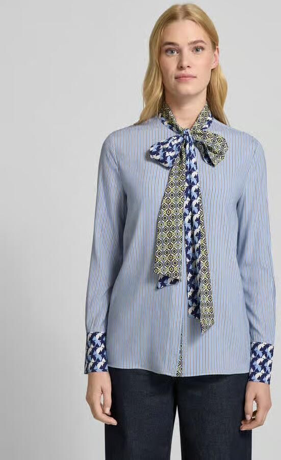 HERZENS Regular fit zijden blouse met strikdetail - Foto 2