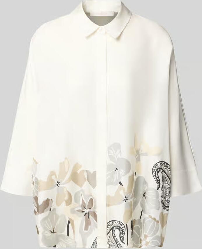 HERZENS relaxed fit overhemdblouse van pure zijde met bloemenprint - Foto 2