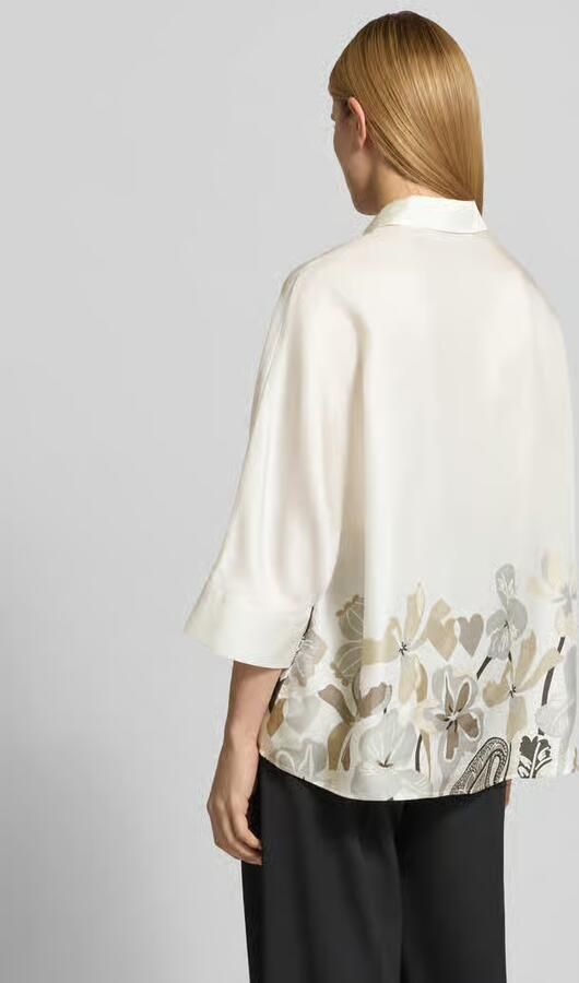 HERZENS relaxed fit overhemdblouse van pure zijde met bloemenprint - Foto 4