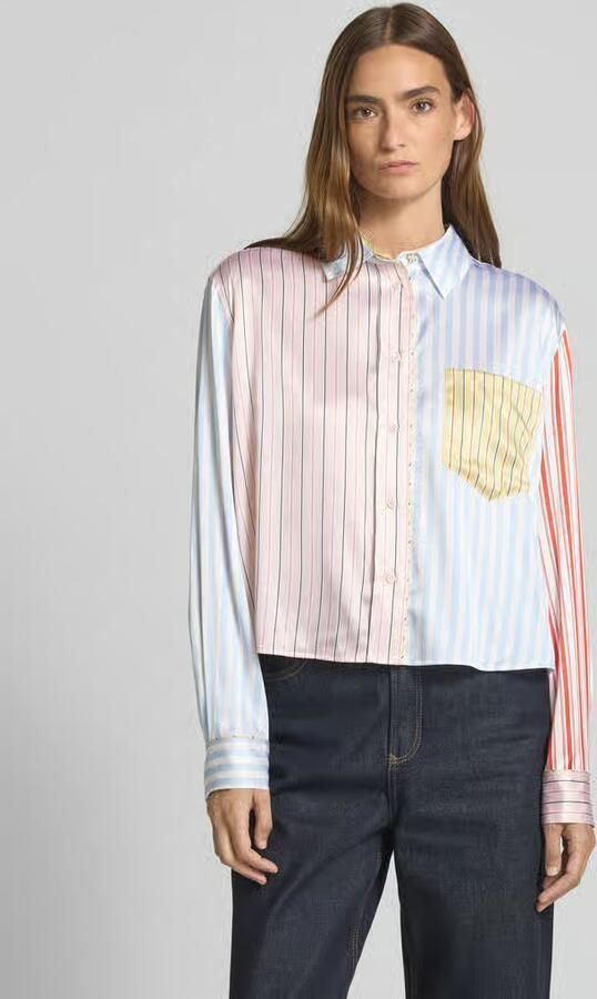 Herzensangelegenheit Relaxed fit overhemdblouse van zijdemix - Foto 2