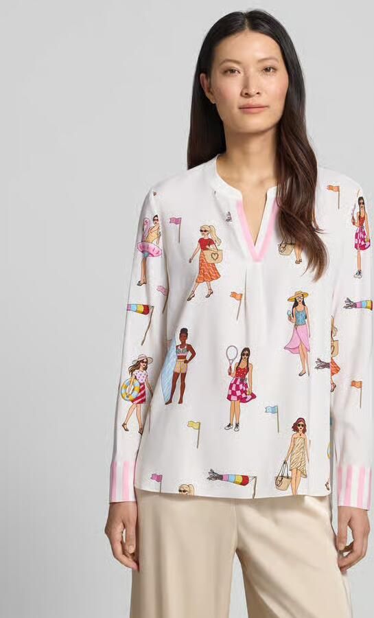 HERZENS relaxed fit tuniek-blouse met all-over motiefprint - Foto 2