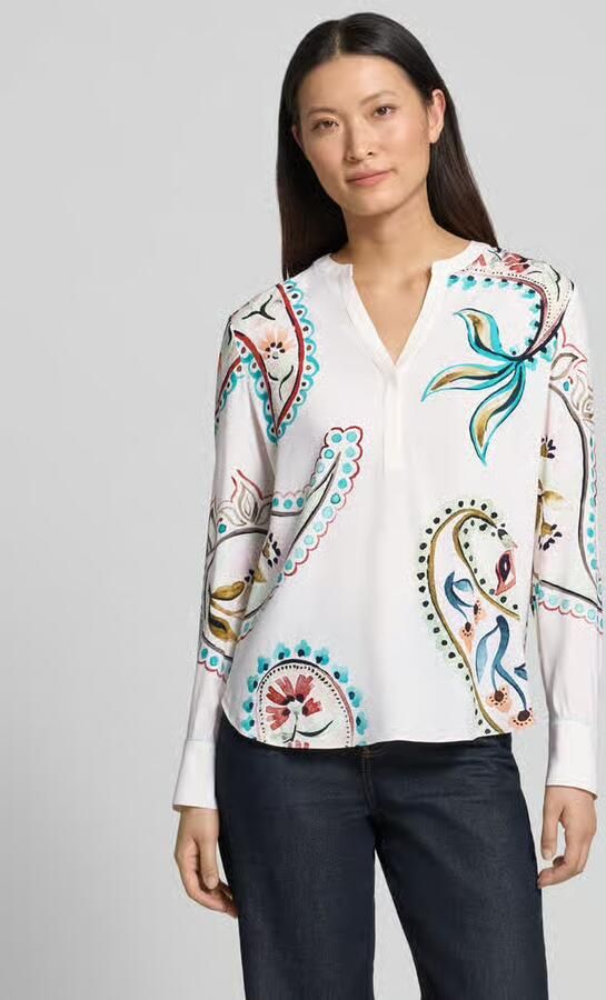 HERZENS relaxed fit tuniek-blouse met all-over paisleyprint - Foto 2