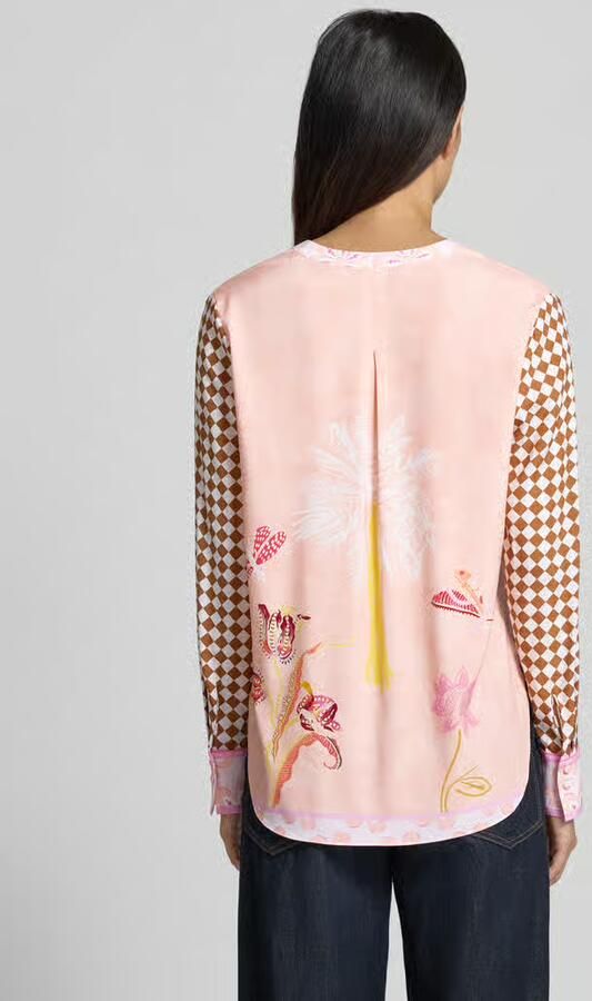 HERZENS relaxed fit tuniek-blouse van zijdemix - Foto 3