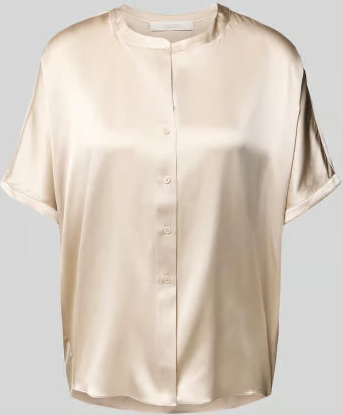 HERZENS relaxed fit zijden blouse met ronde hals