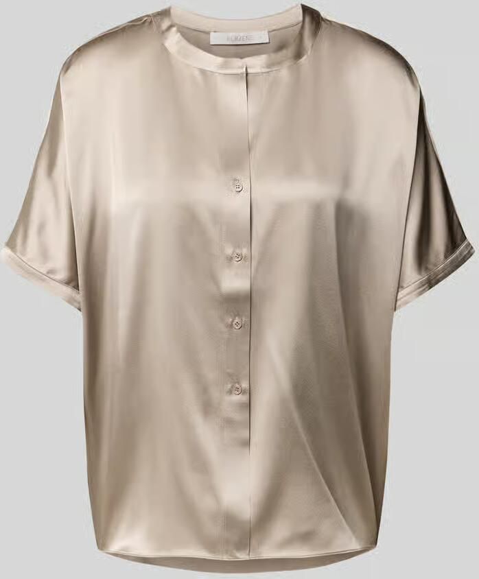 HERZENS relaxed fit zijden blouse met ronde hals