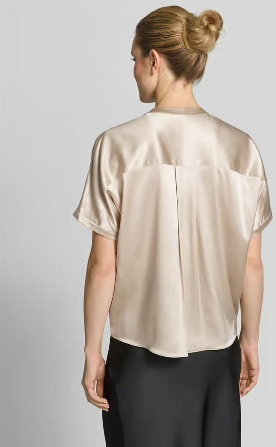 HERZENS relaxed fit zijden blouse met ronde hals - Foto 3