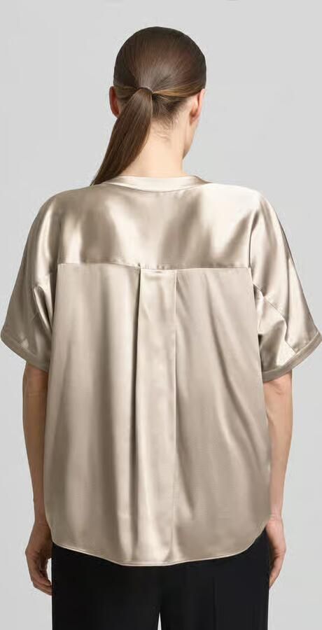 HERZENS relaxed fit zijden blouse met ronde hals - Foto 3