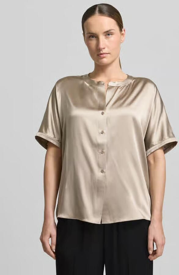 HERZENS relaxed fit zijden blouse met ronde hals - Foto 2
