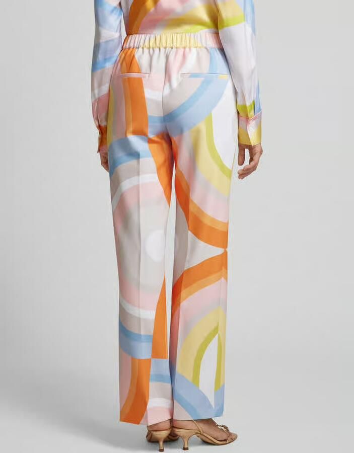 Herzensangelegenheit Straight leg stoffen broek met all-over print - Foto 2