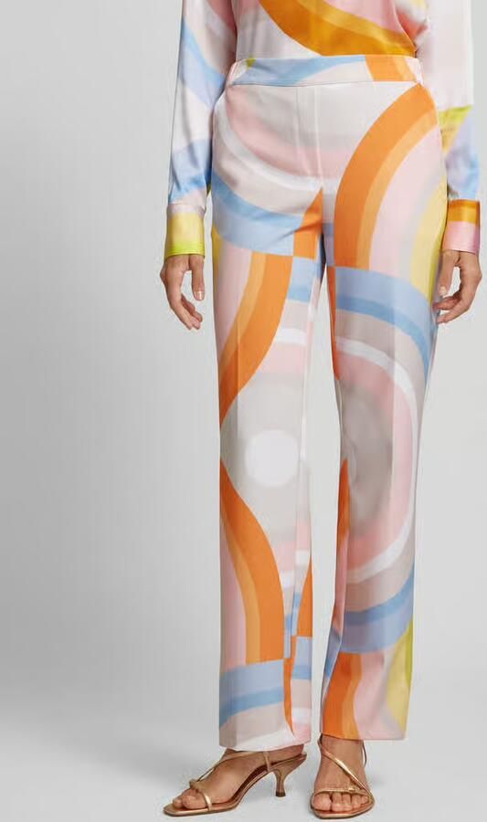 Herzensangelegenheit Straight leg stoffen broek met all-over print - Foto 3