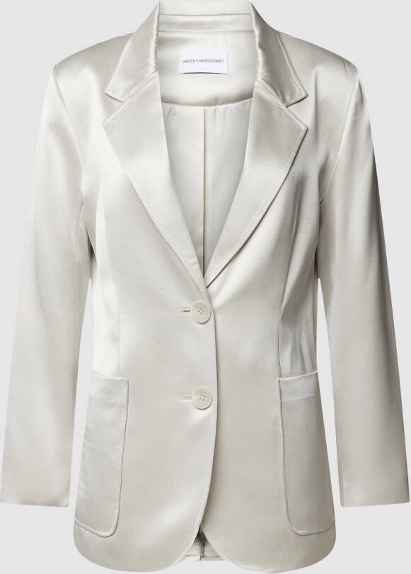 Herzensangelegenheit Getailleerde satijnen blazer met opgestikte steekzakken