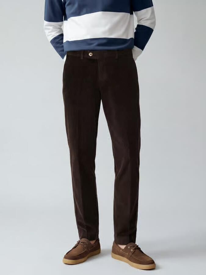 Hiltl Regular fit corduroy broek met riemlussen model 'PARMA' - Foto 3